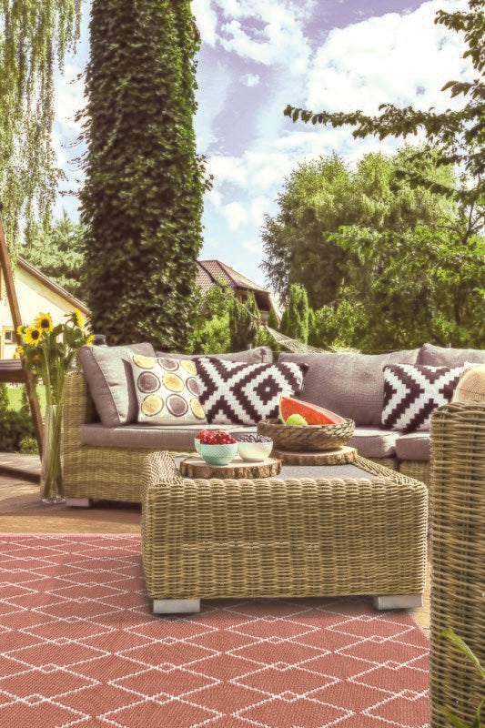  Buitenkleed MESH Terra / White - 180 X 120 Cm
